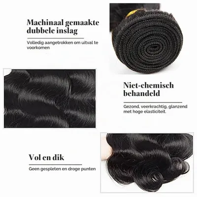Imagen del producto de Extensiones de cabello natural, onda natural, 30 cm, color  natural, para conseguir un aspecto con más volumen