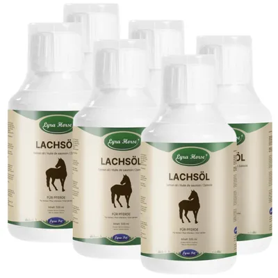 Produktbild von 6 x 500 ml Lyra Horse® 100 % Lachsöl für Pferde