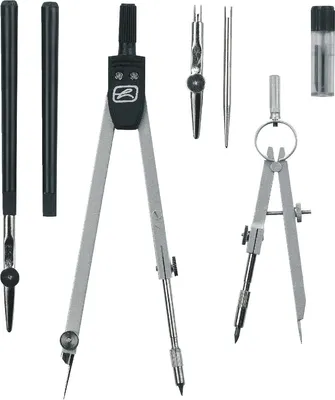 Produktbild von Zirkelkasten 7-teilig schwarz Packung mit 4 Stück