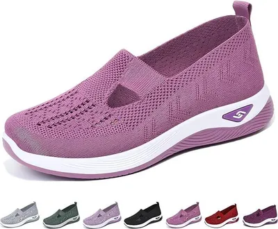 Produktbild von Leichte, bequeme und rutschfeste Memory-Schaum-Loafer für Frauen: Mesh-Spazierschuhe, leicht anzuziehen. Ideal für ältere, aktive Lebensstile