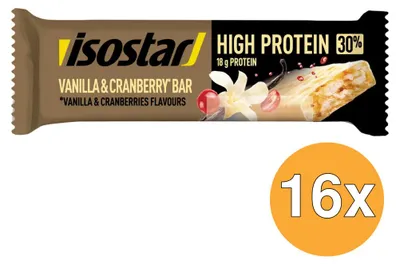 Produktbild von 16x Isostar High Protein Riegel Vanille-Cranberry (1 Packung)