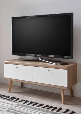 Produktbild von Lowboard Merle 107cm eiche riviera / weiß matt TV Board Wohnzimmer