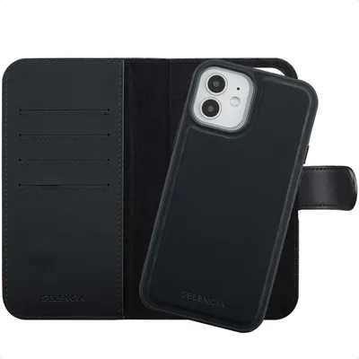 Produktbild von Selencia Olyn Abnehmbare Bookcase mit MagSafe iPhone 12 (Pro) - Schwarz