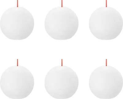 Produktbild von Bolsius - Kugelkerze - Ø70mm - Weiß - Vorteilspack - 6 Stücke
