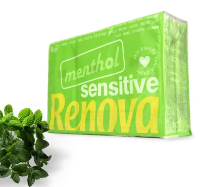 Produktbild von Renova SENSITIVE Mentholtaschentücher, Taschentücher, 6 Stück (6er Pack), weiß, normal