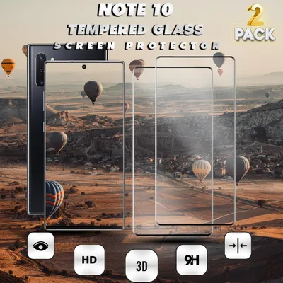Produktbild von 2-Pack Samsung Galaxy Note 10 Displayschutzfolie - Gehärtetes Glas 9H - Super Qualität 3D