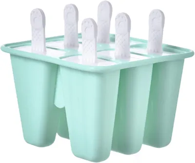Produktbild von Eiswürfelform, Set mit 6 Eismaschinenformen mit Stielen, grün, wiederverwendbar, BPA-frei – Set mit 6 Eismaschinenformen (grün)