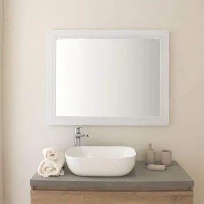 Immagine prodotto di Specchiera rettangolare con cornice in MDF bianco reversibile 72,5x92,5 cm