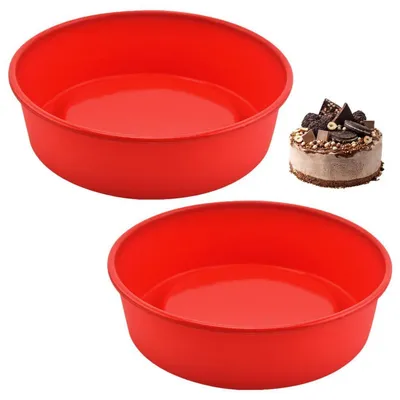 Obrázek produktu pro 2 kusy silikonové kulaté formy na pečení, průměr 20 cm, nepřilnavé, vhodné na dorty, koláče a cheesecake