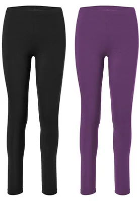 Image de Lot de 2 pantalons en coton pour femme Merry Style MS10-198 (noir/violet, 3XL)