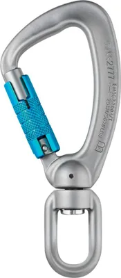 Produktbild von Edelrid Twister Triple 21mm - Aluminiumkarabiner mit integriertem Wirbel, Farbe:073 titan