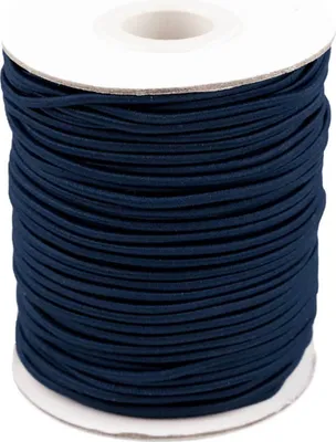 50m extra starke Gummikordel Gummischnur 2mm stahlblau