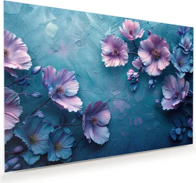 Produktbild von Glasbild 75x50cm in XXL für Wohnzimmer, Schlafzimmer Motiv Blumenmuster