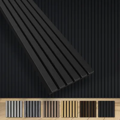 Zdjęcie produktu dla Panele akustyczne HEXIM, 280x30 cm, panele ścienne, duże, lameliowane, MDF, drewno, 0,85 m², XXL, naturalna okleina drewniana, grubość 21 mm, filc