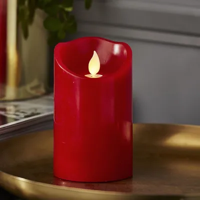 Zdjęcie produktu dla Świeca Led woskowa M-TWINKLE czerwona 12,5cm ruchomy płomyk