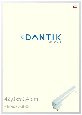 Obrázok produktu pre Rám DANTIK 42x59,4 | ALU profil 7003 biely matný (Plexi Clear)