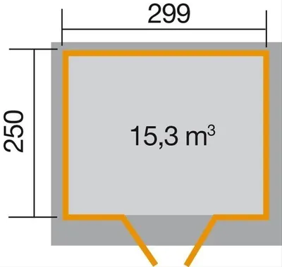 Produktbild von WEKA 325.3025.20400 Gartenhaus/Blockbohlenhaus Nova mit Doppeltür ; Größe: 4 ; Farbgebung: Naturbelassen ; Wandstärke: 19 mm ; Maße (LxBxH): 299 cm x 250 cm x 223 cm ; Seitenwandhöhe: 186 cm
