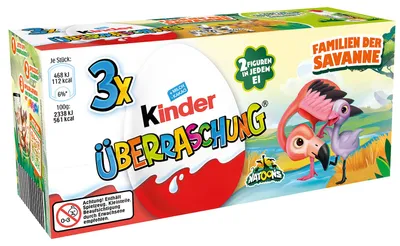 Produktbild von Ferrero Kinder, 60 g, Milchschokolade, 3 Stück(e), Cocoa, Milch, Schweiz, CE