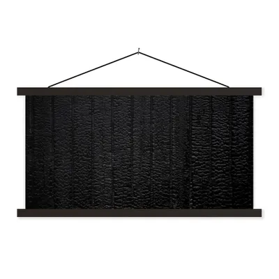 Produktbild von MuchoWow® Textilposter Schwarz - Design - Textur - Lederoptik 150x75 cm mit schwarzem Rahmen - Posterleiste