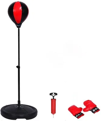 Immagine prodotto di Set di sacco da boxe da pavimento regolabile Unyqoos®, completo di guantoni, con altezza regolabile da 60 a 104 cm, gonfiabile e dotato di base stabile (riempibile con acqua/sabbia) – ideale per bambini e ragazzi
