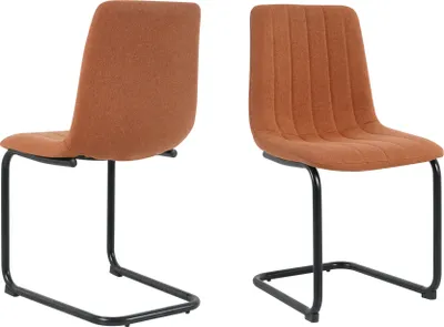Produktbild von Möbilia Freischwinger-Stuhl, 2er-Set | Bezug Strukturstoff | Gestell Metall | B 43 x T 53 x H 87 cm | braun – schwarz | 21020070 | Serie STUHL