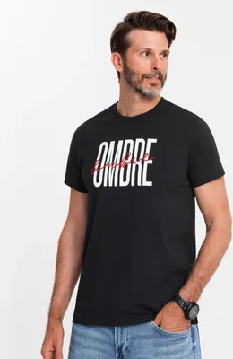 Produktbild von Ombre Clothing Kurzarmhemd für Männer Pihopa schwarz S