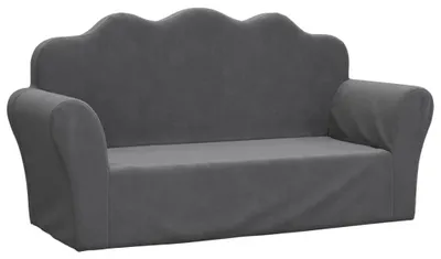 Produktbild von vidaXL Kindersofa 2-Sitzer Anthrazit Weich Plüsch