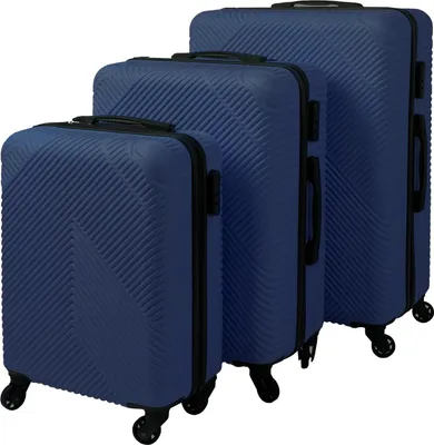 Produktbild von TRIZAND Kofferset 3-teilig – Hartschalenkoffer in Marineblau– Trolley mit 4 Rollen, Zahlenschloss, Handgepäck, Mittel & Groß – Reisekoffer Set ABS 26664