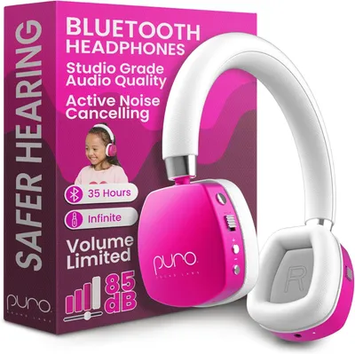 Produktbild von On-Ear Active Noise Cancelling Bluetooth Kopfhörer Leichte Kopfhörer für Kinder mit eingebautem Mikrofon – Sicherer Sound Aktive Geräuschunterdrückung