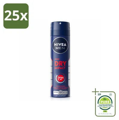Produktbild von 25 x NIVEA MEN Deodorant Spray Dry Impact 150 ml - Großpackung - 25 Stücke