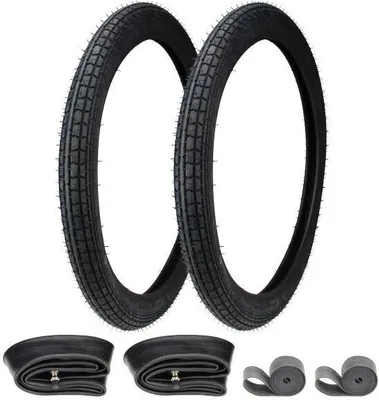 Zdjęcie produktu dla 2x Opony Kenda K251A 2.25-19 (2 1/4 x 19) 30B TT + dętka + taśma na felgę - zestaw do motoroweru, motocykla i skutera