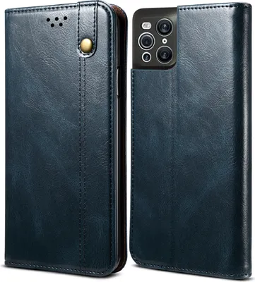 Produktbild von OPPO Find X3 Pro Hülle, LaimTop Leder Flip Brieftasche Schutzhülle für OPPO Find X3/Find X3 Pro Blau