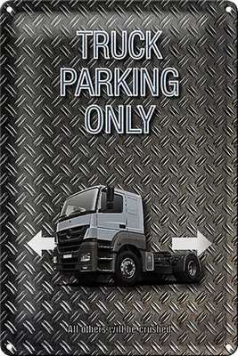 Produktbild von Blechschild Spruch 18x12cm Parken Truck parking only