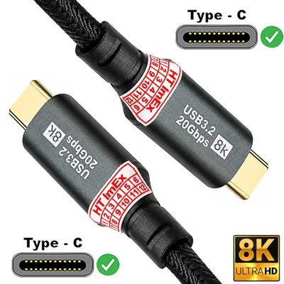 Produktbild von USB-C auf USB-C Kabel USB 3.2 20Gbps 8K Datenkabel Ladekabel für Samsung Galaxy A23 5G, A33 5G, S9, Xcover7