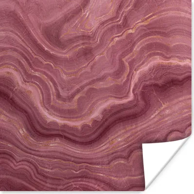 Produktbild von MuchoWow® Poster Rosa - Geode - Edelsteine - Achat 75x75 cm - Wand Dekoration