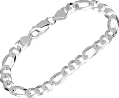 Produktbild von Armband 925 Sterling Silber 19cm Panzerkette gedrückt 6 fach diamantiert Damen