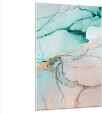 Produktbild von Bilder auf glas - Einteilig - Marmor Abstraktion Türkis - 80x120cm - Glasbilder - Wandbilder - Bilder - Wanddekoration aus Glas - Glas Bilder - Wandbild auf Glas - GPA80x120-4451