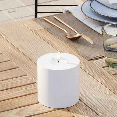 Zdjęcie produktu dla Deluxe Homeart LED świeca zewnętrzna zdalnie sterowana 10x10 cm biała