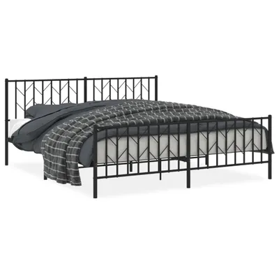 Obrázok produktu pre vidaXL Detská posteľ s čelom a nohami Kovová čierna 183x213 cm