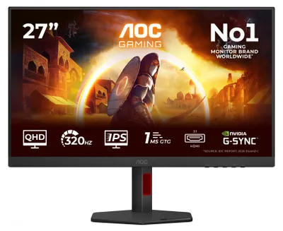 Produktbild von AOC G4 Q27G4SRU, 68,6 cm (27"), 2560 x 1440 Pixel, Quad HD, LED, 1 ms, Schwarz, Rot