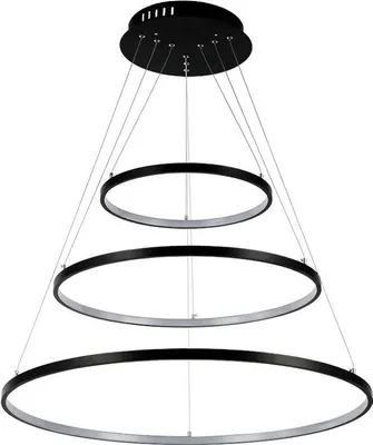 Produktbild von 2130black-3 70x50x30 cm Eurotondisplay Black 2130-3 Ringe LED Pendelleuchte mit Fernbedienung Lichtfarbe und Helligkeit einstellbar
