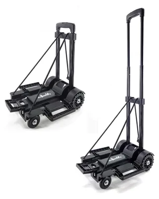 Zdjęcie produktu dla Wózek transportowy składany - Stalowy - 45 kg - 4 kółka - 44 x 23 x 8 cm