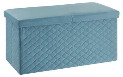 Produktbild von Baroni Home Faltbare Samttruhe, Aufbewahrungsbank, Loungehocker, Fußhocker Truhe