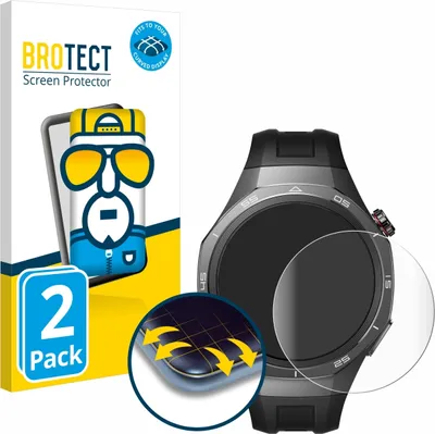 Produktbild von 2x BROTECT Fullscreen Schutzfolie für Huawei Watch GT 5 Pro (46 mm) Displayschutz Folie Fullcover Klar Transparent