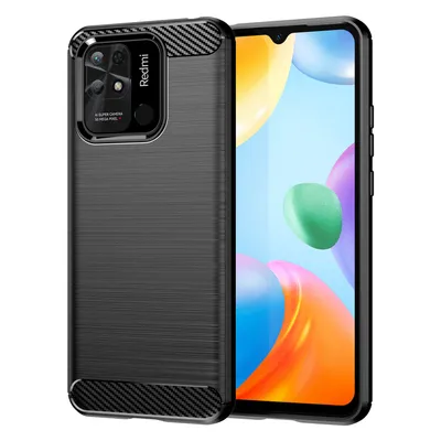 Image de Housse silicone carbone compatible avec Xiaomi Redmi 10C Case TPU Soft Handyhülle Cover Housse de protection noire