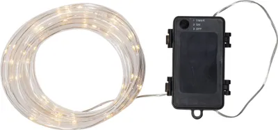 Lichterschlauch 5 m, 50 warmweiße LEDs, für Außen, batteriebetrieben