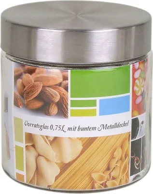 Produktbild von Vorratsglas 0,75 Liter mit Metalldeckel Frischhaltedose Vorratsdose Glasbehälter