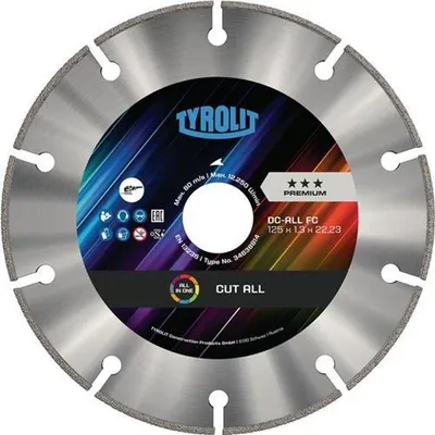 Image de TYROLIT disque à tronçonner diamanté DC-ALL *** 125 x 1,3 x 22,23 mm universel