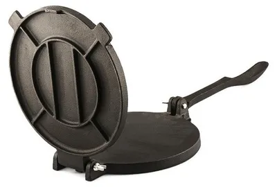 Produktbild von Tortillapresse aus Aluminiumlegierung, faltbar und robust, mexikanische Tortillapresse, Tacopresse zur Herstellung mexikanischer Pizza-Tortillas