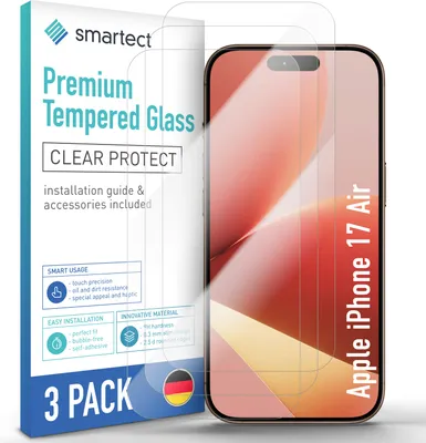 Produktbild von 3x Schutzglas Panzerfolie Klar für iPhone 17 Air Displayschutz Hartglas Glas